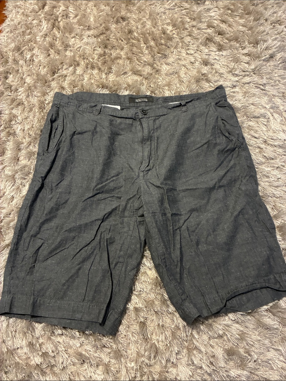 Kenneth Cole Reaction Men's Black Linen-Blend Shorts